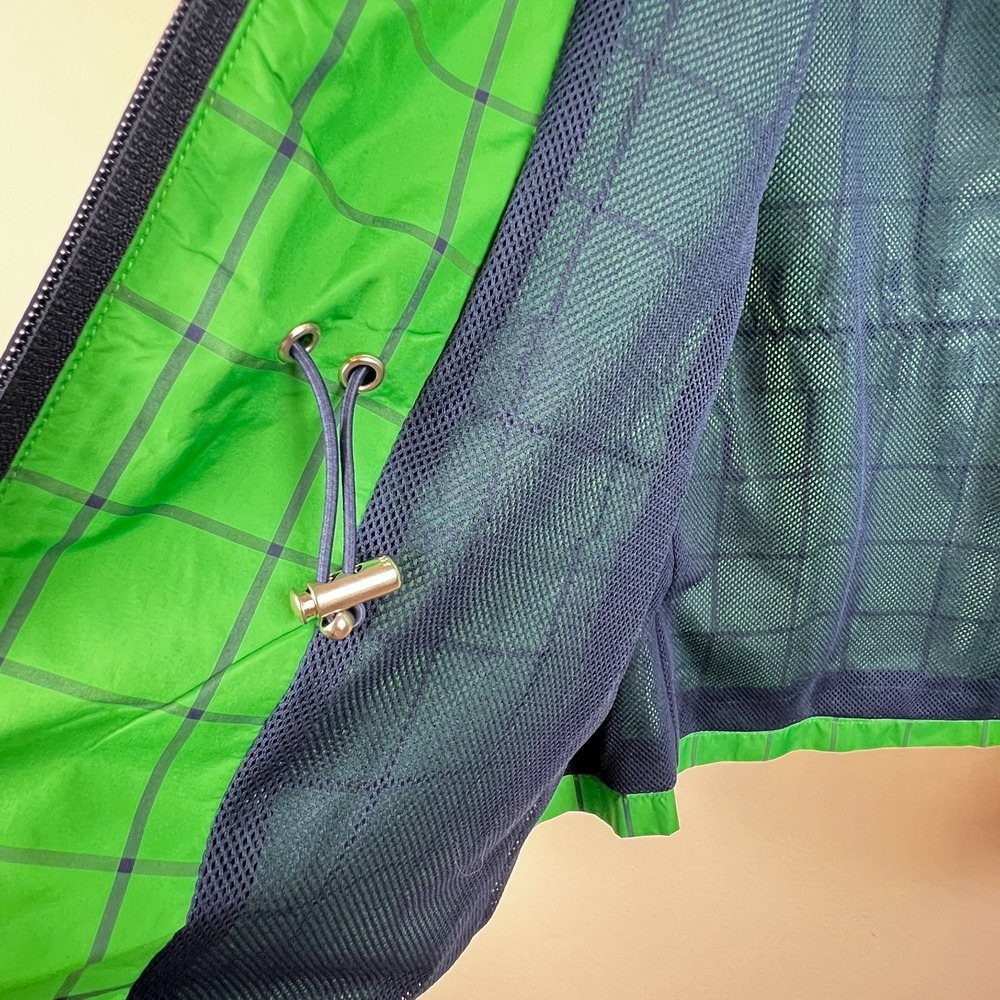 Lauren Ralph Lauren‎ LRL Active Jacket M Kelly Green Windowpane Zip Windbreaker - Picture 9 of 12